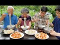 텃밭에서 시원한 콩국수 먹방~! (배추 겉절이, 왕만두) 시골 가족먹방 ! Cold Bean Noodle Soup Mukbang / Korean Food Recipes