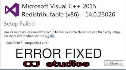 Microsoft visual c++ 2015 error fixing