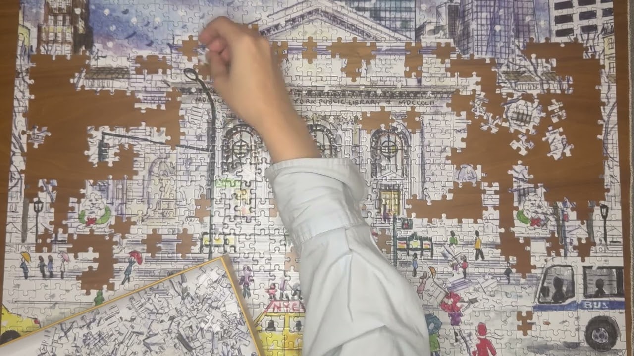 [asmr] the new york public library, 1000 piece puzzle part 6 (final)