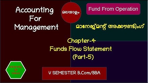 B.Com V Semester Accounting For Management-Chapter 4- Part-5 (മലയാളം )