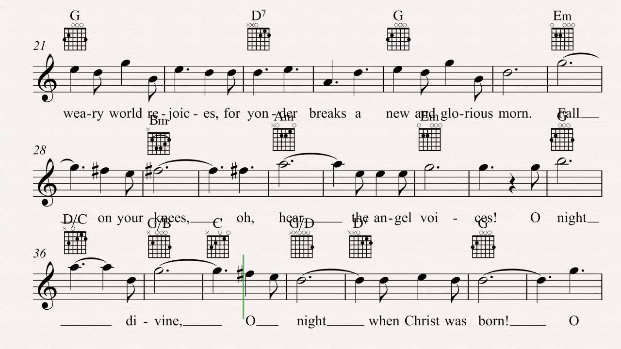 guitar chords to o holy night