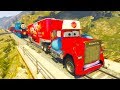 Monster McQueen Truck and Mack Truck Hauler in trouble with Thomas Train Spiderman