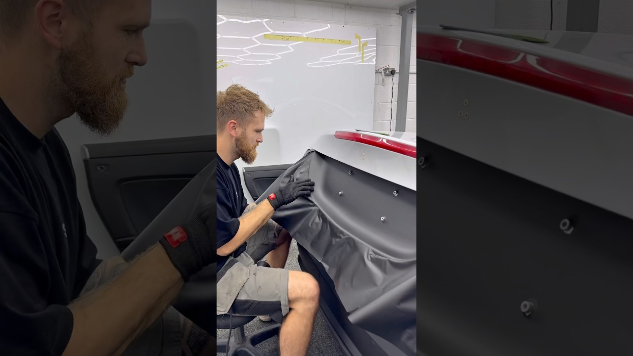 Mercedes SLK matte black vinyl wrap