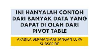 Contoh Pengunaan Pivot Table Excel pada Data Proyek