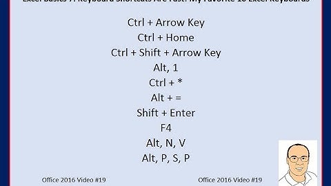 Excel Basics 7: Keyboard Shortcuts Are Fast!