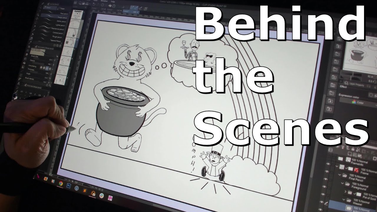Drawing "Pot of Gold" Web Comic | Fleaboy & Weasel |  @madexperimentsofficial