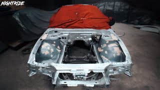 Nissan S13 engine bay shaving & bodywork