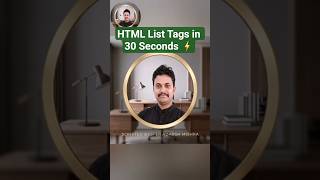 HTML List Tags in 30 Seconds ⚡#html #htmltutorial #webdevelopment #coding #programming #frontend