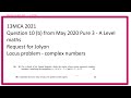 13MCA 2021 - for Jolyon - May 2020 Pure 3 Q 10b - locus