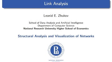 Network Analysis. Lecture 6. Link Analysis