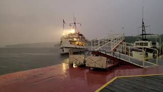 M/S Mount Washington arriving at Weirs Beach in Bad Weather