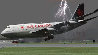 Terrifying Moments As Boeing 747 Emergency Landing During Storm by inexperience Pilot | X-plane 11
