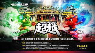 2026/8/21(五) Table 2｜115年第四屆北港媽祖盃全國桌球錦標賽「超越-總決賽」