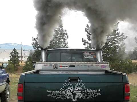 Dodge cummins cold start, lots of smoke