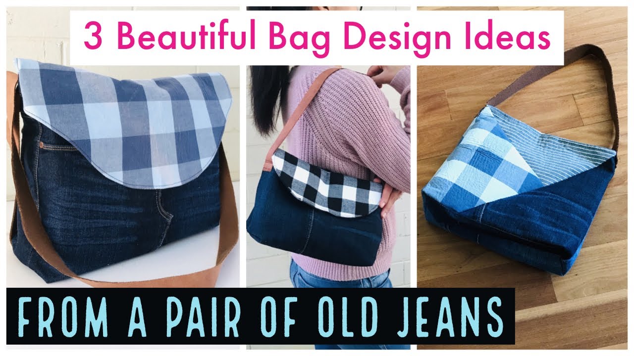 3 DIY BAG IDEAS/TOTE BAG/HANDBAG/SHOPPING BAG/RECYCLE/REUSE OLD CLOTHES ...