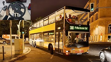 The Bus - Driving the MAN Double Decker Bus in Berlin | Steering Wheel Gameplay