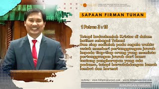 Renungan 1 Petrus 3 : 15 (21 NOV 2024) Pdt Sakarias Simanjuntak STh MPAK
