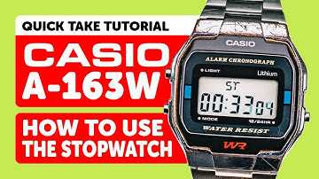#CASIO A-163W (593) - HOW TO Operate the STOPWATCH