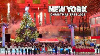 Bryant Park Christmas Tree Lighting 2025 In New York City 4K HDR 