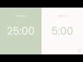 25 5 Pomodoro Timer 4 X 25 Min Focus Study Reflection Productivity 