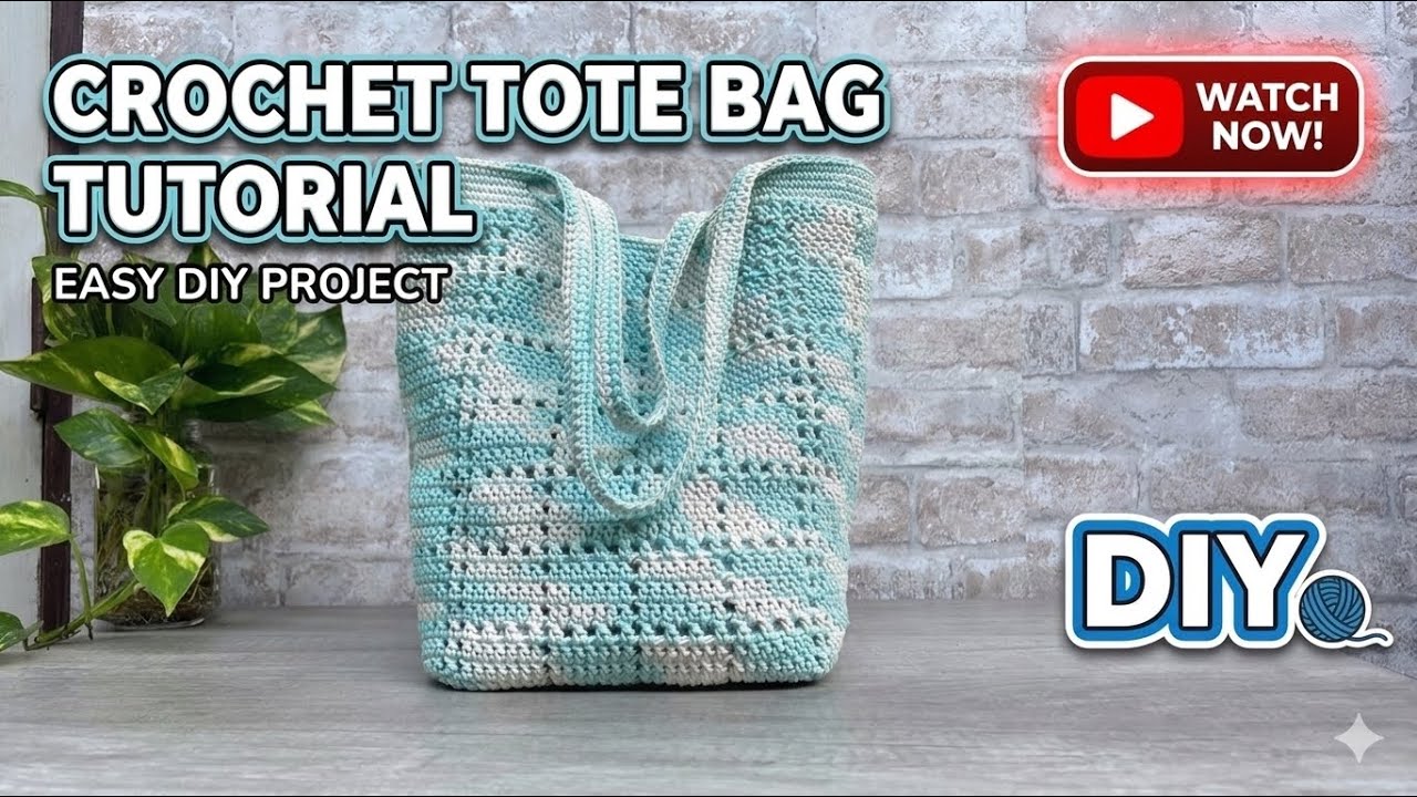How to Crochet tote bag step by step. 