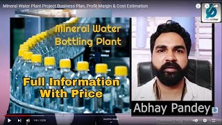 Mineral Water Plant Project Business Plan, Profit Margin & Cost Estimation