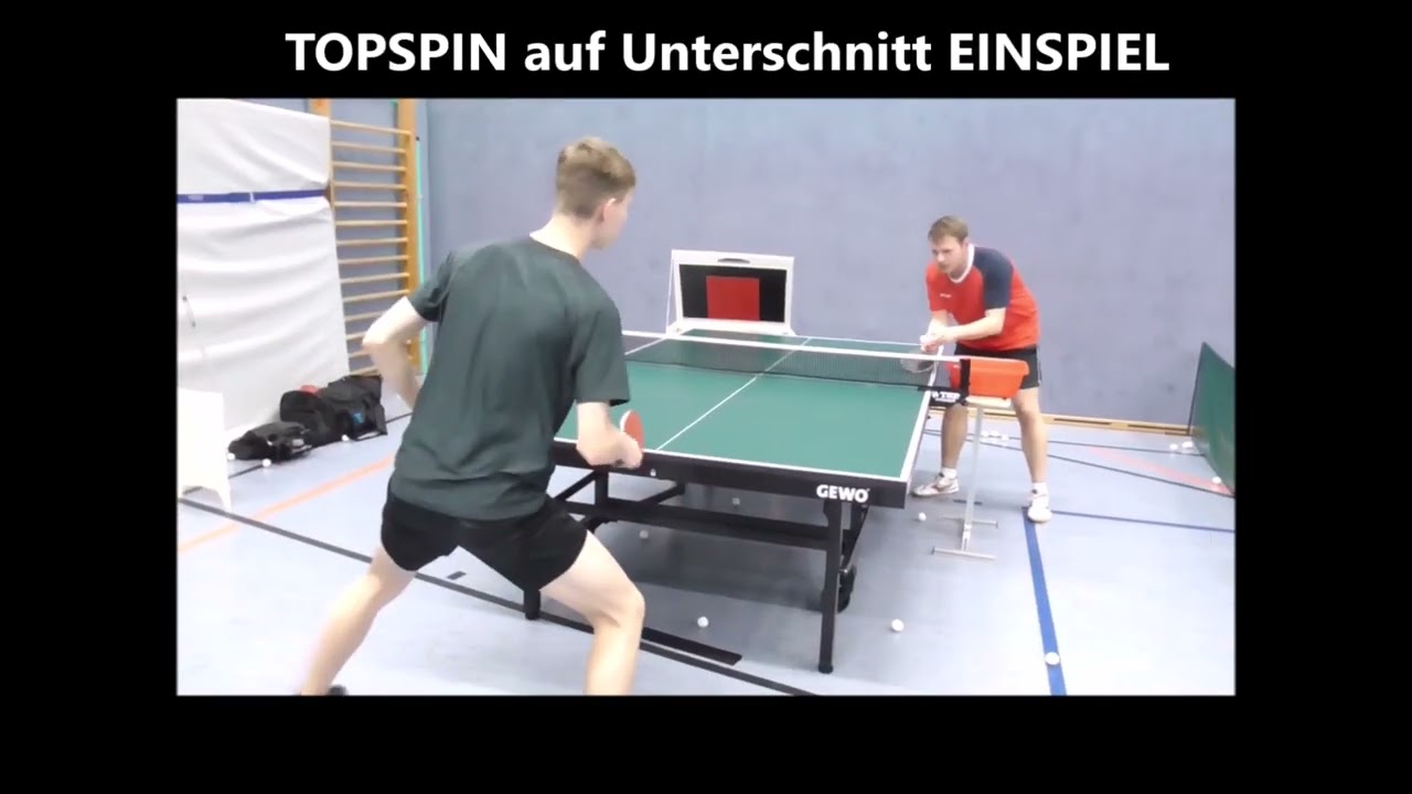 Konter- oder Unterschnitt- Einspiel vom Trainer beim TOPSPIN Training am RETURNBOARD