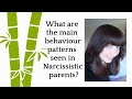 What are the main behaviour patterns seen in narcissistic parents?