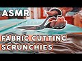 ASMR CUTTING XXL SCRUNCHIES (NO TALKING) Fabric With Kai Scissors By Mom ✂️ Handmade Small Business❤