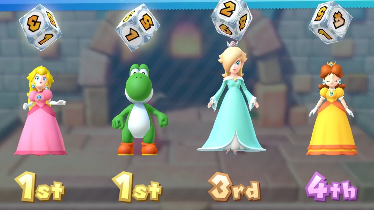 Mario Party 10 Mushroom Park - Peach vs Yoshi vs Rosalina vs Daisy (Very Hard)