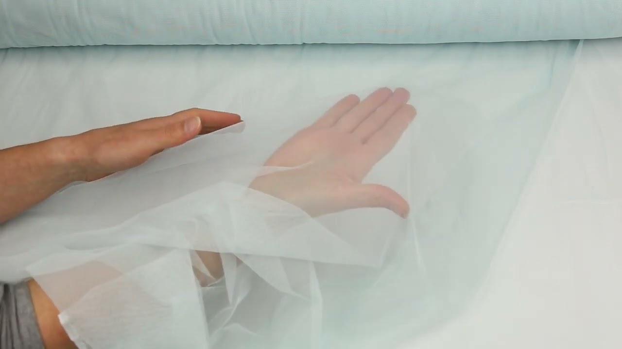 Feiner Tüllstoff - Weich - Uni - Pastellblau