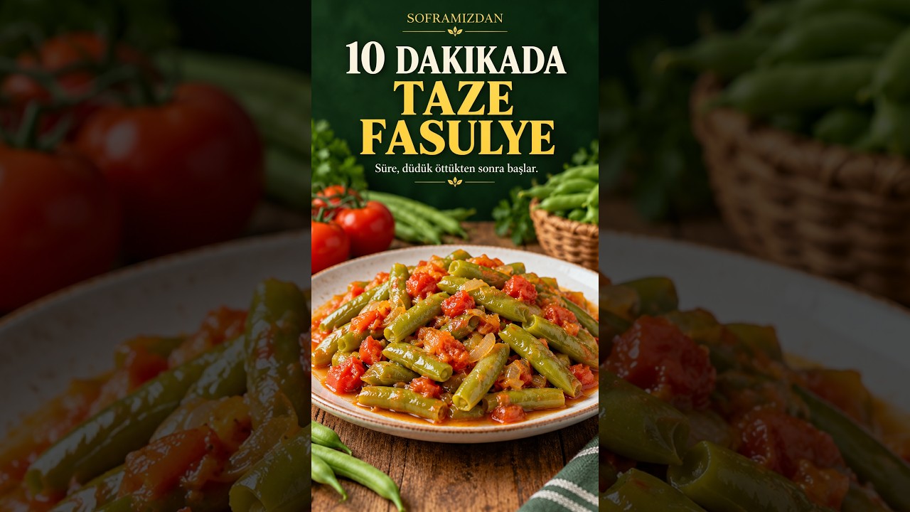 10 Dakikada Taze Fasulye! 🥘 Pratik ve Nefis | Soframızdan #shorts #shortvideo #food #yemektarifleri