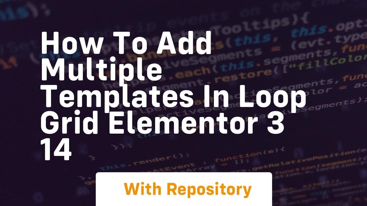 How to add multiple templates in loop grid elementor 3 14 - YouTube