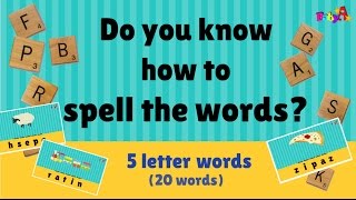 Spelling of words 5 letter Scrabble Word Games 2 by BabyA Nursery Channel