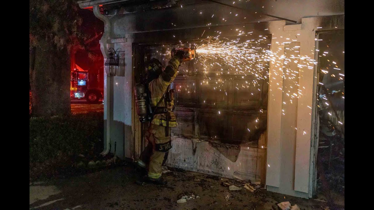 Jacksonville Fire Rescue Department responds to a garage fire, keeps it from overtaking whole house.