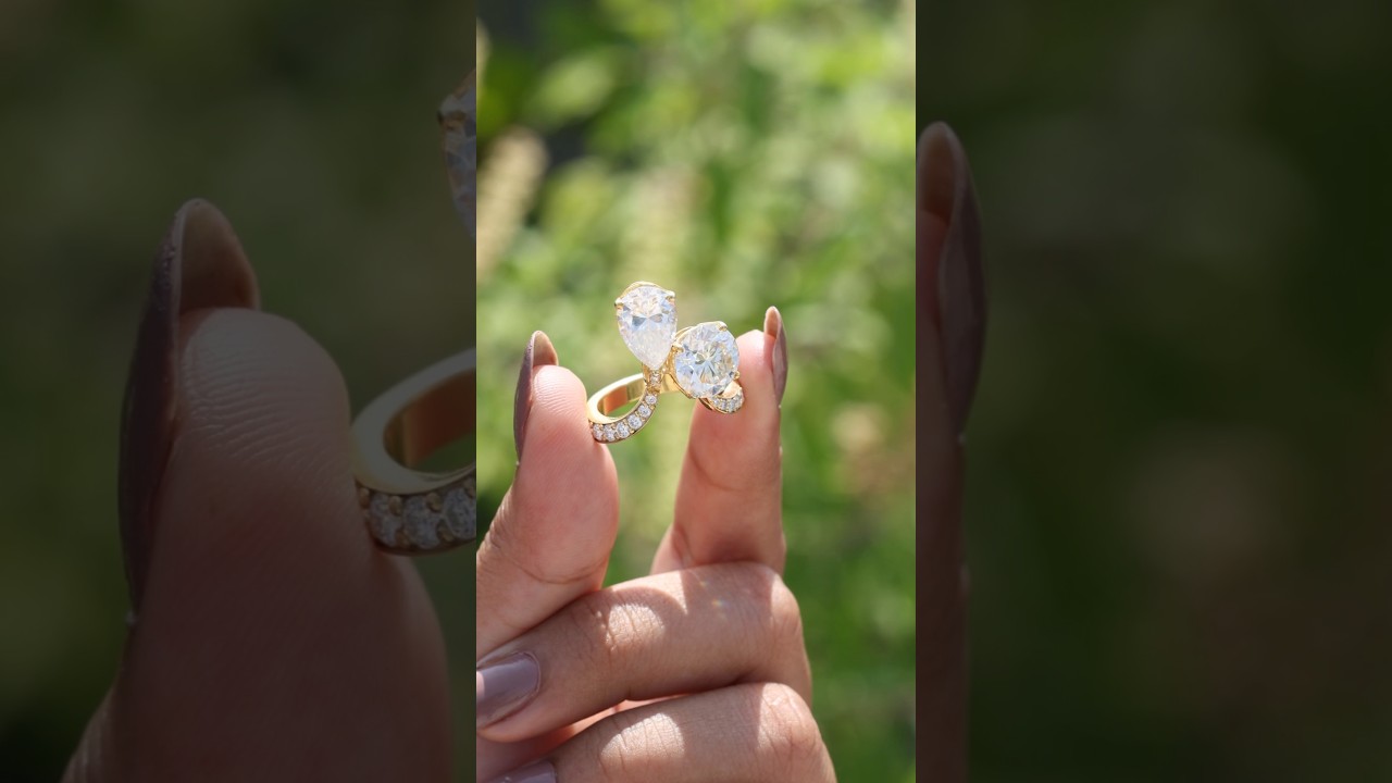 💍 Toi et Moi Diamond Ring | Pear & Round Brilliant | Symbol of Two Souls United ✨