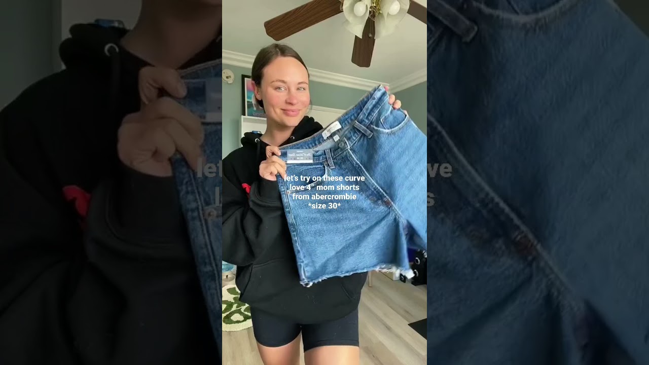 curve love 4” mom shorts from abercrombie is a size 30! 🤍 