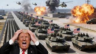 Happened today! 142 US tanks crossing the Strait of Hormuz border were stopped by a Russian attack.