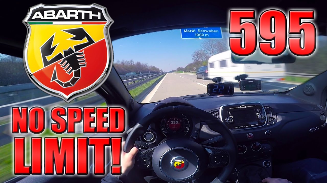 Fiat 500/595 Abarth TOP SPEED DRIVE ON GERMAN AUTOBAHN *Dragy acceleration  0-100/100-200 km/h 