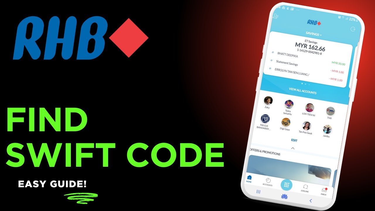How to find SWIFT code of RHB Bank – Malaysia - YouTube