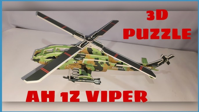 Hélicoptère Apache en Bois pour Enfant en Puzzle 3D – Planète Casse-Tête