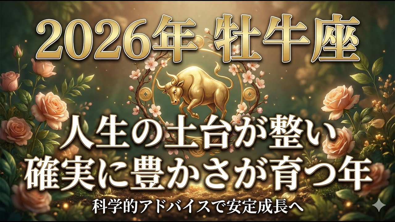 【2026年 牡牛座】お金と人生の土台が整う年！「失敗しない」最強開運術 BEST5