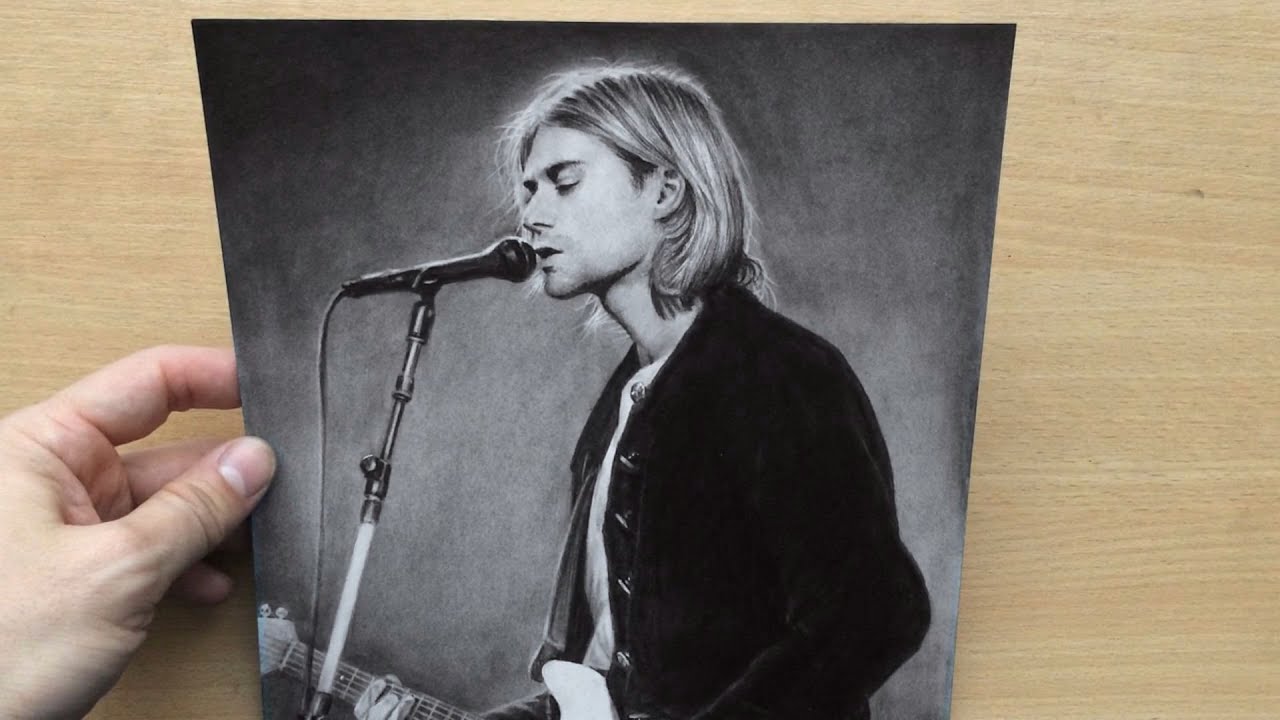 Pencil Drawing of Kurt Cobain and a Few Tips - YouTube