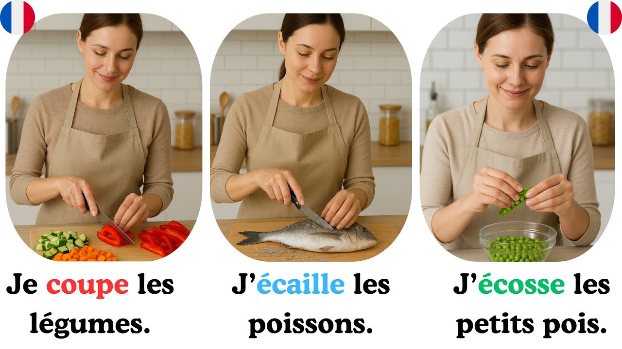 Découvre les verbes essentiels de la cuisine en Français 🇫🇷| Vocabulaire Français | Easy French 📚