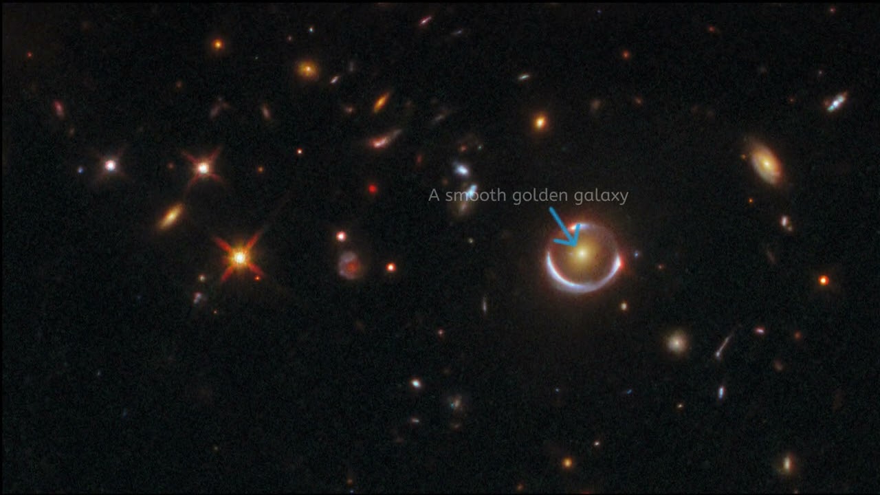 Galaxies at huge distances showing Einstein ring.