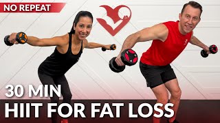 30 Minute HIIT Workout for Fat Loss with Weights & No Jumping - Full Body Dumbbell Workout at Home screenshot 3