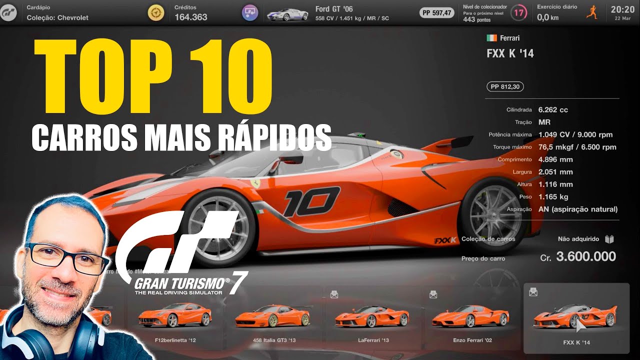 Top 10 Carros MAIS RÁPIDOS - Gran Turismo 7 