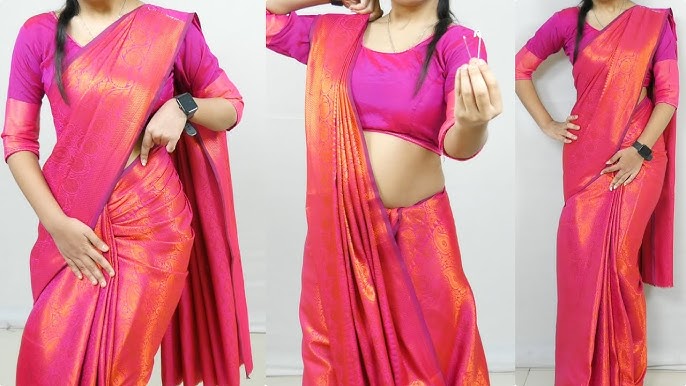 Short height girl saree draping to look more slim & tall guide