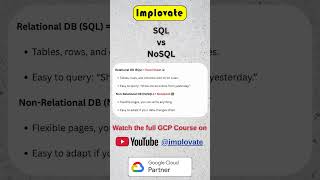 SQL vs NoSQL ⚖️ | Key Difference Explained | Database Basics | GCP #implovate #gcp #googlecloud