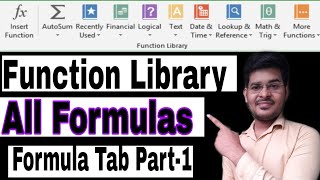 Function Library In Excel in hindi || Formula Tab - Function library in excel by akash bhardwaj